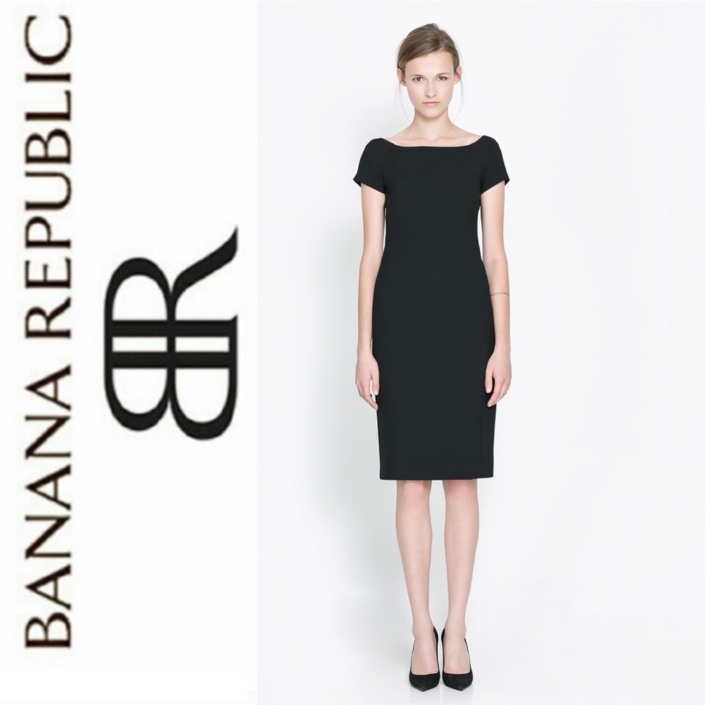Banana Republic Black Stretch Shift Dress
